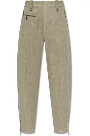Burberry Dames, Broeken, Groen, Maat: 2XS Linnen