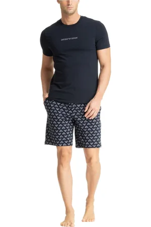 Emporio Armani Heren, Nachtkleding & Lounge, Blauw, Maat: M Katoen