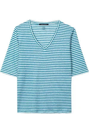 Luisa Cerano Dames, Tops, Blauw, Maat: S Linnen