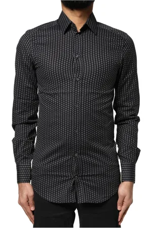 Dolce & Gabbana Heren, Overhemden, Zwart, Maat: XS Katoen