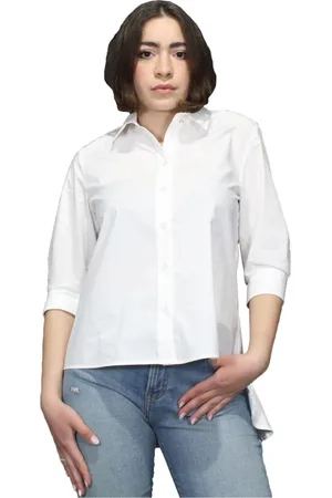 Liu Jo Dames, Blouses & Shirts, Wit, Maat: S Katoen