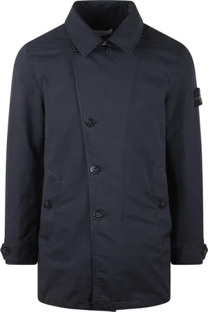Stone Island Heren, Mantels, Blauw, Maat: M Leer