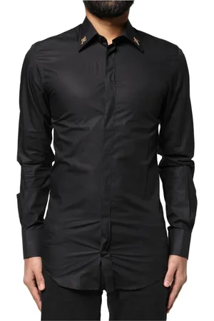 Dolce & Gabbana Heren, Overhemden, Zwart, Maat: XS Katoen