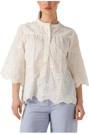 Lollys Laundry Dames, Blouses & Shirts, Wit, Maat: L Linnen