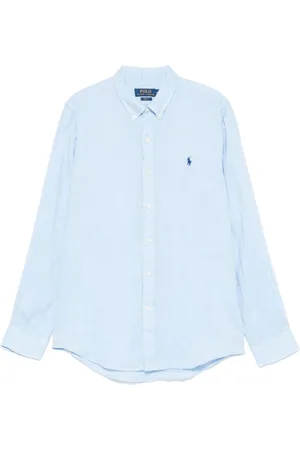Ralph Lauren Heren, Overhemden, Blauw, Maat: M Katoen