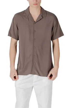 GIANNI LUPO Heren, Overhemden, Bruin, Maat: L Viscose