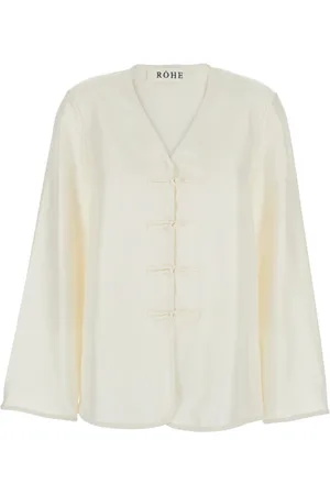 Rohe Dames, Blouses & Shirts, Wit, Maat: M Zijde