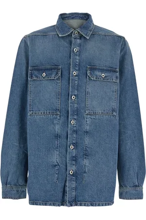 Rick Owens Heren, Overhemden, Blauw, Maat: M Denim