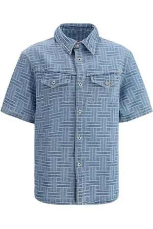Kenzo Heren, Overhemden, Blauw, Maat: S Denim