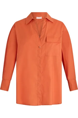 Liu Jo Dames, Blouses & Shirts, Oranje, Maat: XS Katoen