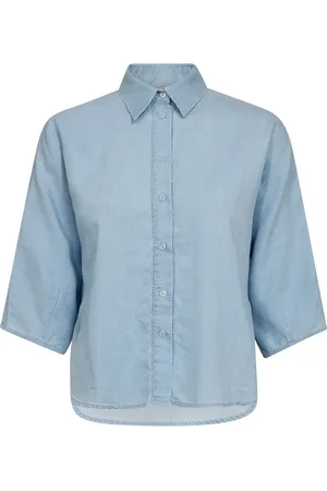 Mos Mosh Dames, Blouses & Shirts, Blauw, Maat: S Denim