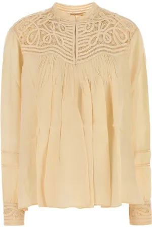 BODE Dames, Blouses & Shirts, Geel, Maat: S Satijn