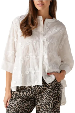 Summum Woman Dames, Blouses & Shirts, Wit, Maat: M Linnen