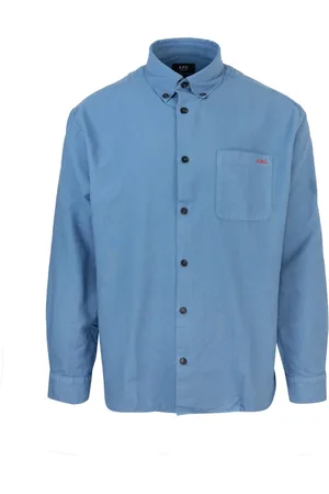 A.P.C. Heren, Overhemden, Blauw, Maat: S Katoen