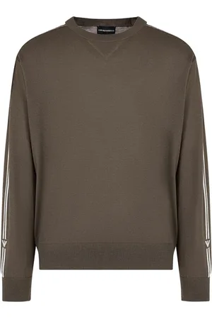 Emporio Armani Heren, Sweatshirts & Hoodies, Bruin, Maat: M Wol