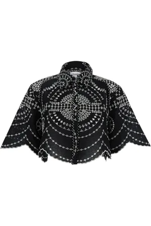 CHARO RUIZ IBIZA Dames, Blouses & Shirts, Zwart, Maat: L Katoen