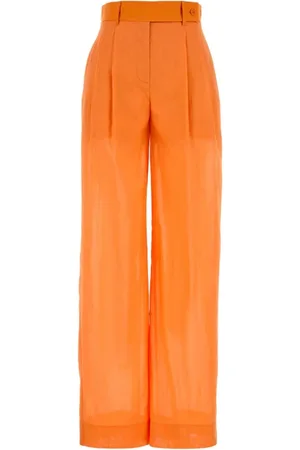 Alberta Ferretti Dames, Broeken, Oranje, Maat: XS Katoen