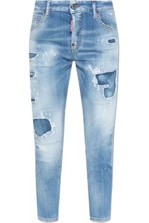 Dsquared2 Dames, Jeans, Blauw, Maat: XS Katoen