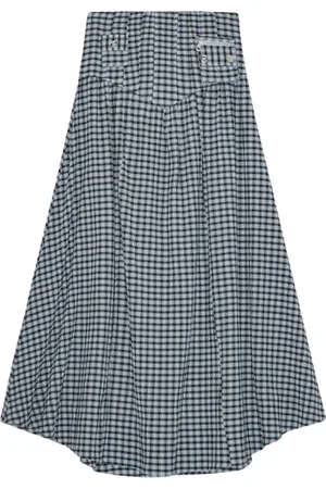 Ganni Dames, Rokken, Blauw, Maat: M Katoen