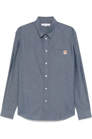 Maison Kitsuné Heren, Overhemden, Blauw, Maat: S Katoen