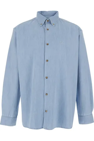 A.P.C. Heren, Overhemden, Blauw, Maat: S Katoen