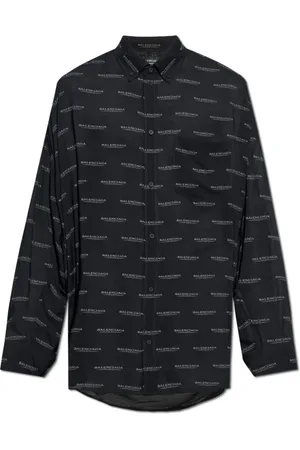 Balenciaga Heren, Overhemden, Zwart, Maat: S Viscose