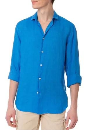 MC2 SAINT BARTH Heren, Overhemden, Blauw, Maat: XL Linnen