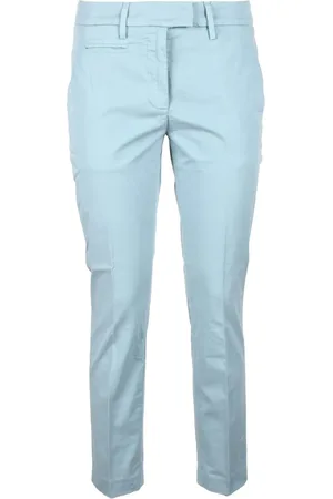 Dondup Dames, Broeken, Blauw, Maat: W28 Katoen