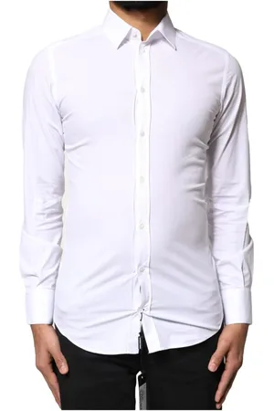 Dolce & Gabbana Heren, Overhemden, Wit, Maat: XS Katoen