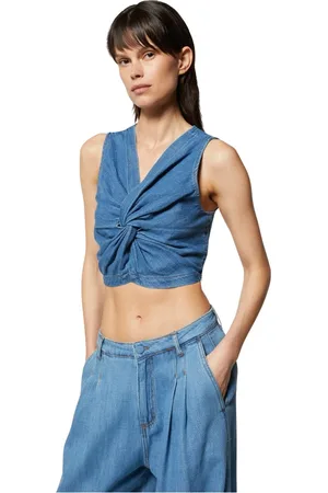 Silvian Heach Dames, Tops, Blauw, Maat: 2XS Denim