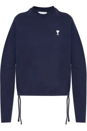 Ami Dames, Sweatshirts & Hoodies, Blauw, Maat: 2XS Katoen