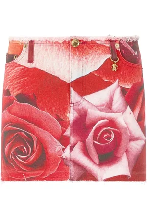 Roberto Cavalli Dames, Rokken, Rood, Maat: S Denim
