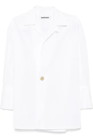 DARKPARK Dames, Blouses & Shirts, Wit, Maat: S Katoen
