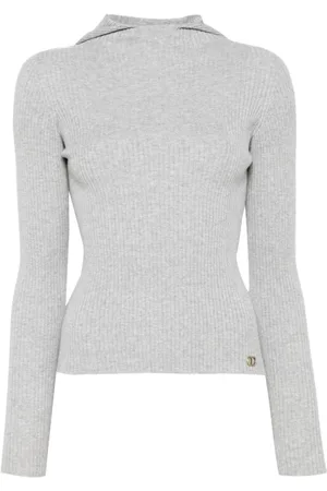 Twin-Set Dames, Truien, Grijs, Maat: XS Viscose