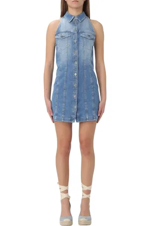 Dondup Dames, Jurken, Blauw, Maat: M Denim