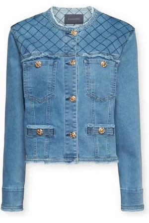 Elena Miro Dames, Jassen, Blauw, Maat: 2XL Denim