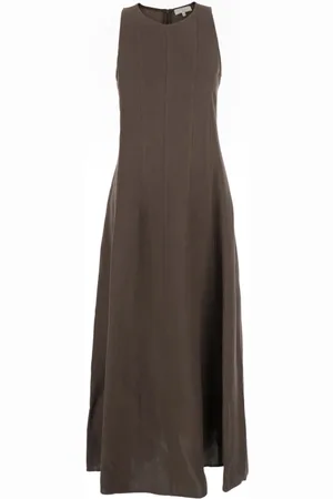 ANTONELLI Dames, Jurken, Bruin, Maat: XS Linnen