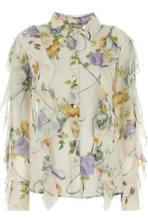 BLUMARINE Dames, Blouses & Shirts, Veelkleurig, Maat: S Zijde
