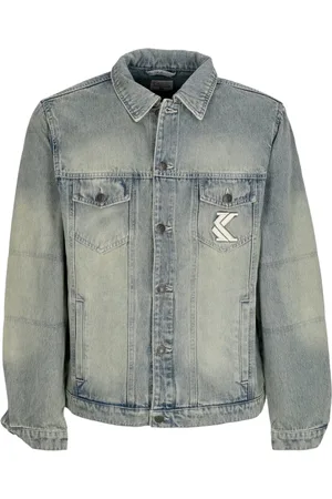 Karl Kani Heren, Jassen, Grijs, Maat: L Denim