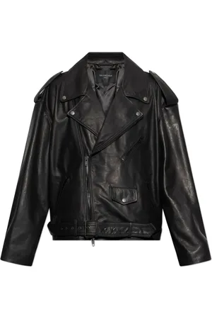 Balenciaga Heren, Jassen, Zwart, Maat: S Leer