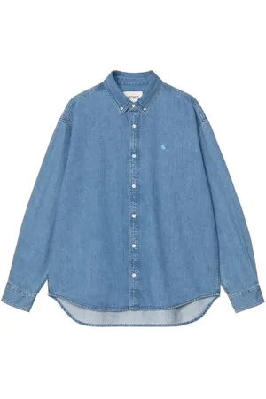 Carhartt Heren, Overhemden, Blauw, Maat: L Denim