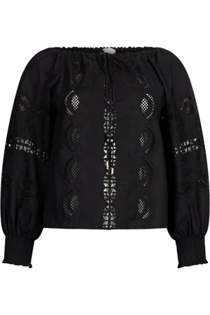 Liu Jo Dames, Blouses & Shirts, Zwart, Maat: S Katoen