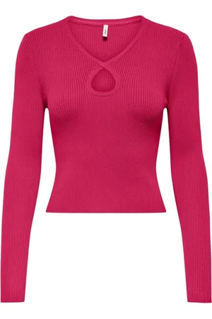ONLY Dames, Truien, Roze, Maat: S Nylon