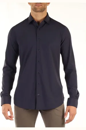 Michael Kors Heren, Overhemden, Blauw, Maat: S Poliester