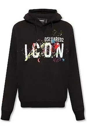 Dsquared2 Heren, Sweatshirts & Hoodies, Zwart, Maat: 2XL Katoen