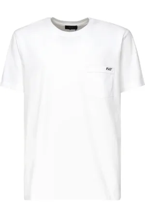 FAY Heren, Tops, Wit, Maat: M Katoen