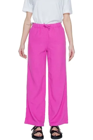 ONLY Dames, Broeken, Roze, Maat: L L32 Linnen