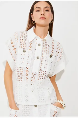 Suncoo Dames, Blouses & Shirts, Wit, Maat: M