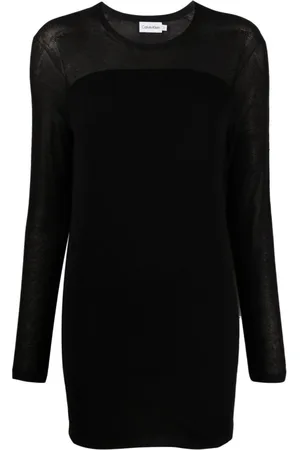 Calvin Klein Dames, Jurken, Zwart, Maat: S Katoen