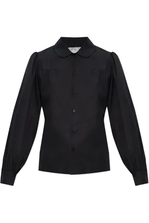 Comme des Garçons Dames, Blouses & Shirts, Zwart, Maat: L Katoen